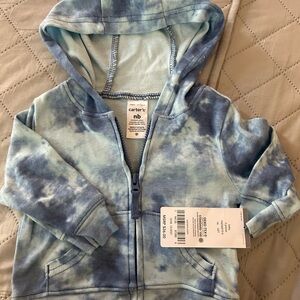 Carter's Blue Tie-Dye Newborn hoodie NWT